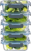 MFY 5Er-Set 1040Ml Meal Prep Boxen Glas Frischhaltedosen Glas Mit 10 StüCk