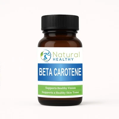 NATURAL AND HEALTHY UK Beta Carotene 8mg (120 Tablets) Promotes Healthy Skin, For Beautiful Bronze skin