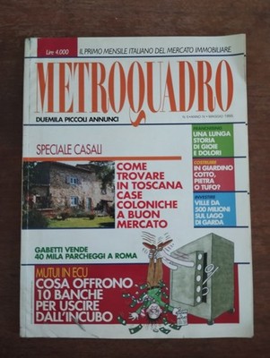 1995 05 METROQUADRO MAGGIO 1995 N.5 ANNO IV GABETTI TOSCANA SPECIALE CASALI