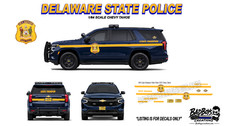 1/64 Delaware State Police Decals 2025 Chevy Tahoe Waterslide Police Diecast