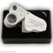 Illuminated Dual Jewelers Loupe 20x 40x Magnification