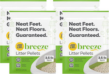 Tidy Cats Breeze Pellets, 3.5 Lbs Pack of 4 , Unscented, Recycled Paper, Low-Tr