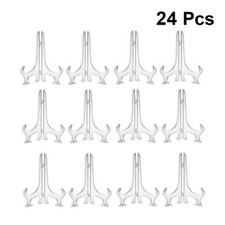 24PCS Plastic Plate Bracket Desktop Dish Holder Folding Crafts Display Rack