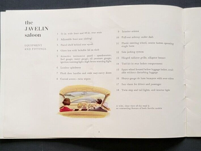 1953 JOWETT JAVELIN Series III Engine Original English Car Dealer Sales