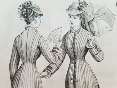 1868 Victorian Era WALKING DRESS Promenade Front & Back View GODEY LADY'S Print | eBay 1868 Victorian Era WALKING DRESS Promenade Front & Back View GODEY LADY'S Print | eBay
