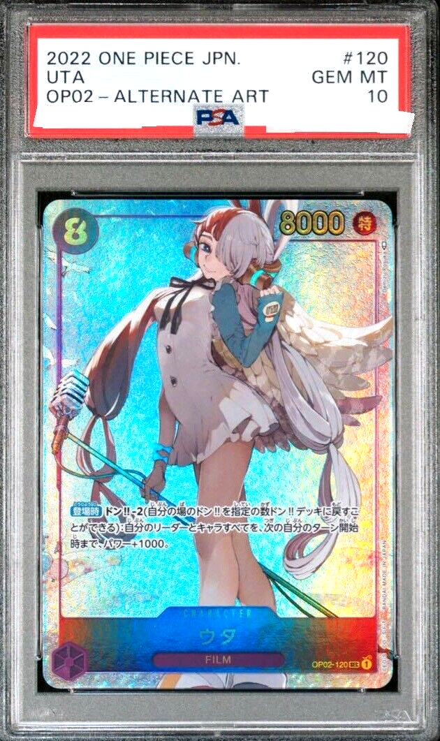 PSA 10 One Piece Card Game Uta OP02-120 SEC Parallel Japanese DHL