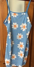 Women’s plus size daisy print summer dress strappy mini/ knee length 3xl