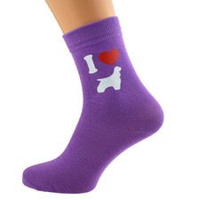 I Love American Cocker Spaniels Ladies Purple Dog Socks UK Size 4-8 X6N138