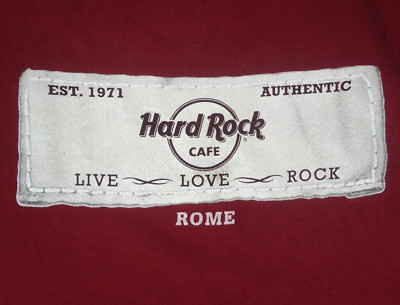 VINTAGE HARD ROCK CAFE ROME LIVE LOVE ROCK - 2XL XXL T-SHIRT J770