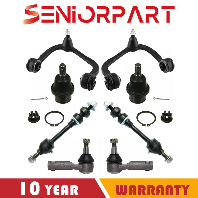8PC 4WD Control Arms Ball Joints Tie Rods Sway Bar Kit for 2005-2008 Ford F150 Pickup