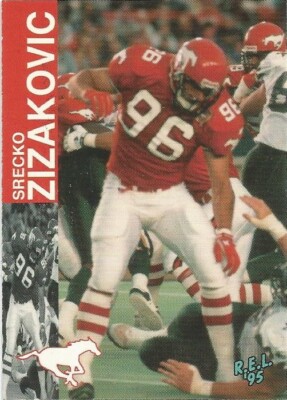 1995 REL CFL SRECKO ZIZAKOVIC CALGARY STAMPEDERS #18 OHIO STATE BUCKEYES BIG 10
