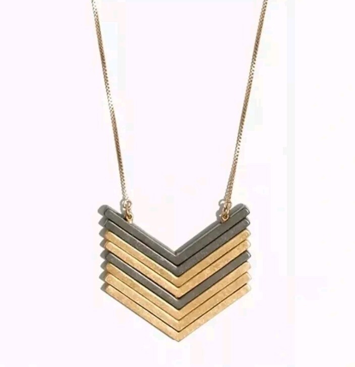 Madewell Arrowstack Adjustable Two Tone Necklace,… - image 1