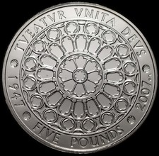 UK 5 Pounds 2007 Elizabeth II Diamond Wedding UNC Coin WCA MB2007