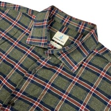 Johnnie-O Men's 100 Cotton Flannel Button Shirt Gray/Red/Black Plaid   XL