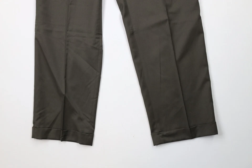 Pantalones chinos vintage años 90 Ralph Lauren para hombre 32x30 lana cachemir pierna ancha verde Foto 4 de 4