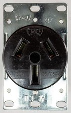 Lot 3 Eagle 50 Amp 125/250 Volt 3 Wire Receptacles Used