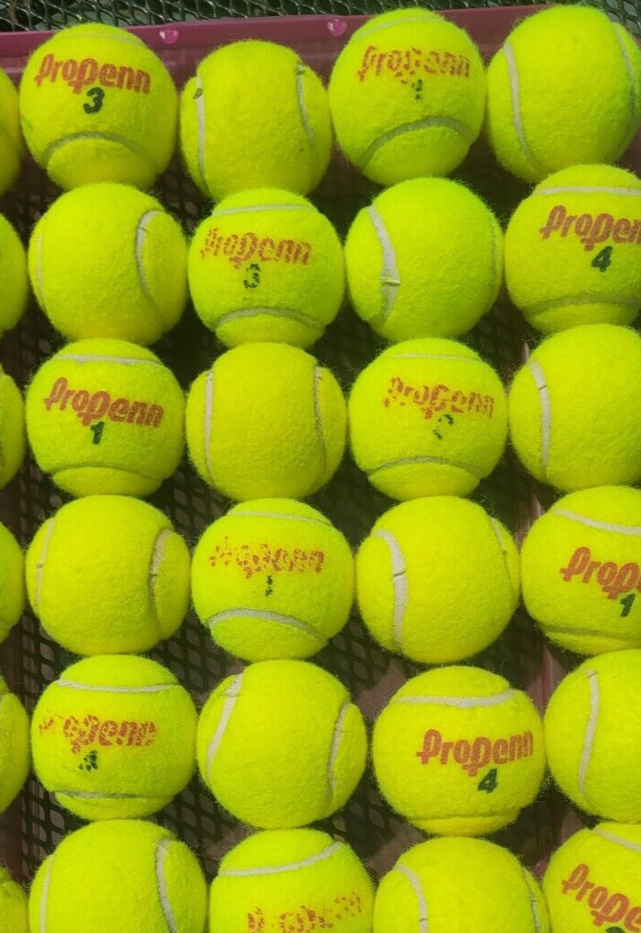 100 used ProPenn RED logo tennis balls --  High Quality