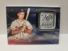 2020 Topps Baseball Series 1 70th Anniversary Patch Eddie Mathews