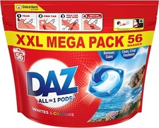 DAZ All-in-1 Washing Pods Whites & Colours 56 Washes