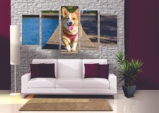 Cute Corgi Canvas Print Set - Ready To Hang Corgi Wall Art Corgi Home Decor