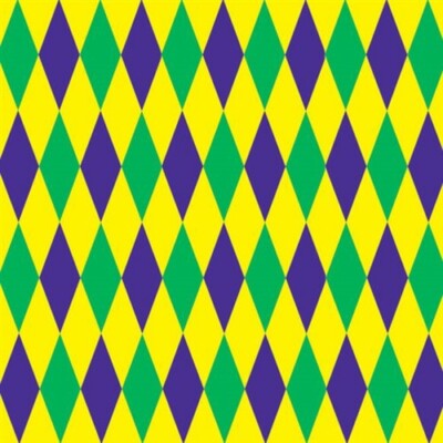 Mardi Gras Harlequin 30-foot Backdrop Plastic 48'' x 30' Mardi Gras Decorations