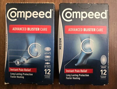 2 Compeed Advanced Blister Care NIB, Medium 12 Count Sandals Flip Flops