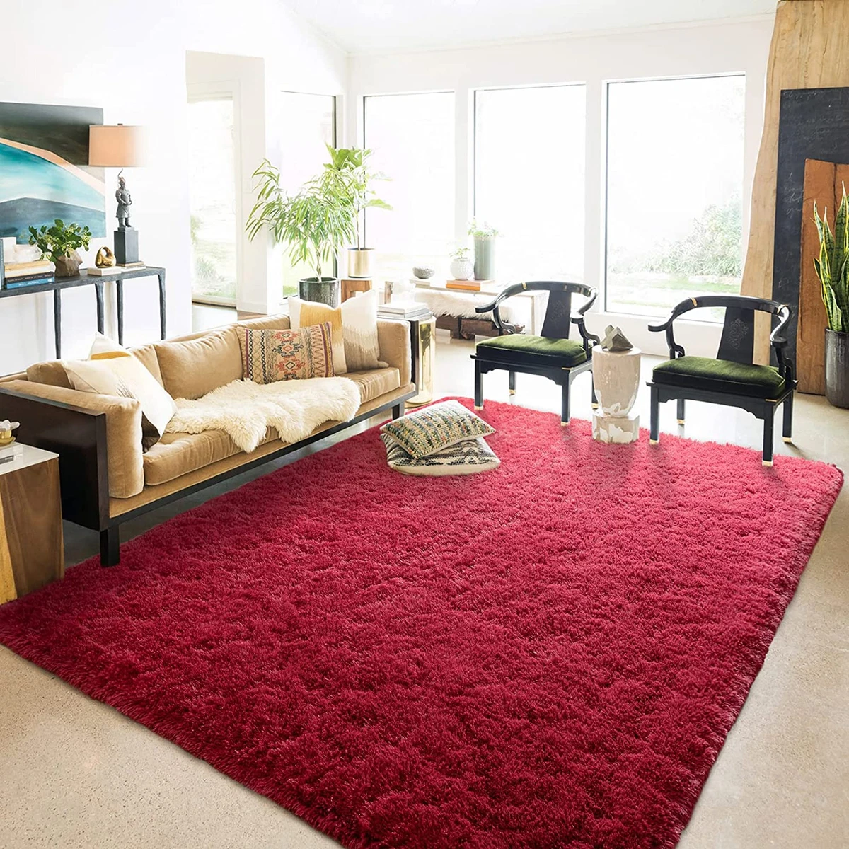 Red on sale area rugs