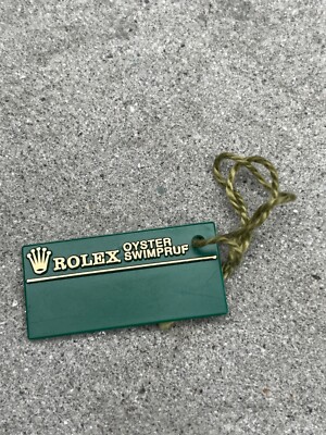 #1289 ORIG. ROLEX T SERIAL OYSTER SWIMPRUF HANG TAG ANHÄNGER HANGTAG GREEN TAG