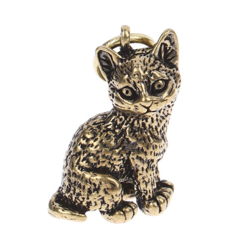 Porte-clés chat en cuivre pur à faire soi-même accessoires suspendus bijoux joli porte-clés pendentif - Photo 1 sur 12