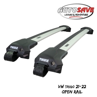 Thule WingBar Edge Silver Roof Bars Volkswagen Taigo 21-22 Open Rails Alu Aero