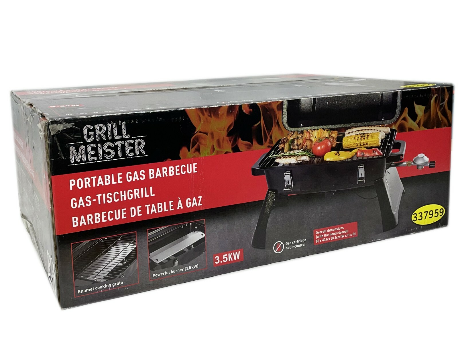 Gas Grill Tischgrill BBQ Gasgrill Thermometer Gartengrill 3,5kW Campinggrill G38