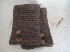 WOMEN'S FASHION LEG WARMERS ADULT/JUNIOR RIBBED KNITTED SHORT 9" LONG BUTTONED