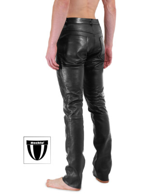 Pantalon En Cuir Noir Bockleder Big Cheeker - Taille 30, Coupe Ajustée Skinny - Neuf Avec étiquettes