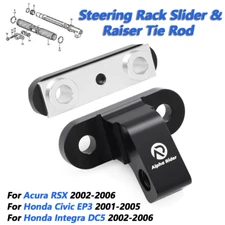 Black Steering Rack Slider & Riser Raiser Tie Rod For Honda Acura Integra Civic
