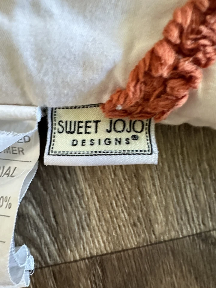 1 aplique de chenilla Sweet Jojo Designs blanco óxido estándar almohada falsa Foto 4 de 4