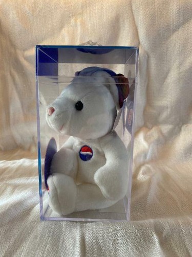 PEPSI 100th Anniversary White Bunny Bean Plush in Case factory sealed - Picture 2 of 3