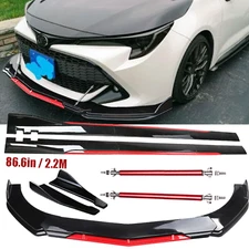For Toyota Corolla Front Bumper Lip Splitter Spoiler Side Skirt Body Kit Glossy
