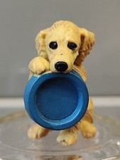 Vintage MEG Puppy in my Pocket Tess The Golden Retriever With Her Bowl