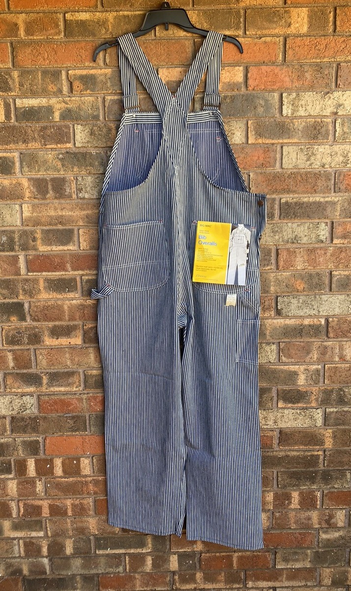 Vintage Big Mac Blue & White Striped Railroad Overalls Dead