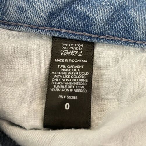 Express Damengröße 0 abgeschnittene Jeansshorts Blumenaufnäher Punk Baddie Rock - Bild 9 von 11