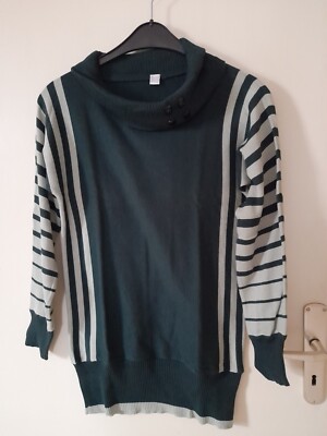 Damen Long Pullover, AproductZ, grün-grau, Gr. 38, Nr. 237