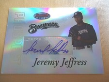 Jeremy Jeffress - 2007 Bowman Best RC Autographed Baseball card #BBP52 - Brewers