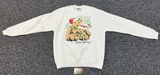 VTG 90s Happy Holidays Teddy Bear Christmas Lee Heavyweight Sweatshirt Medium