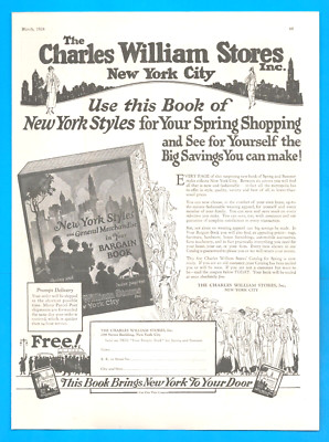1924 CHARLES WILLIAMS STORES catalog offer clothing antique PRINT AD merchandise