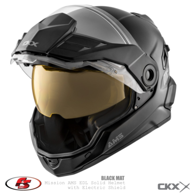 New CKX Mission AMS Snowmobile Helmet Photochromic Shield Black