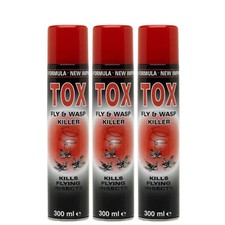 TOX FLY & WASP KILLER INSECTICIDE FAST ACTING AEROSOL SPRAY 300ml x 3