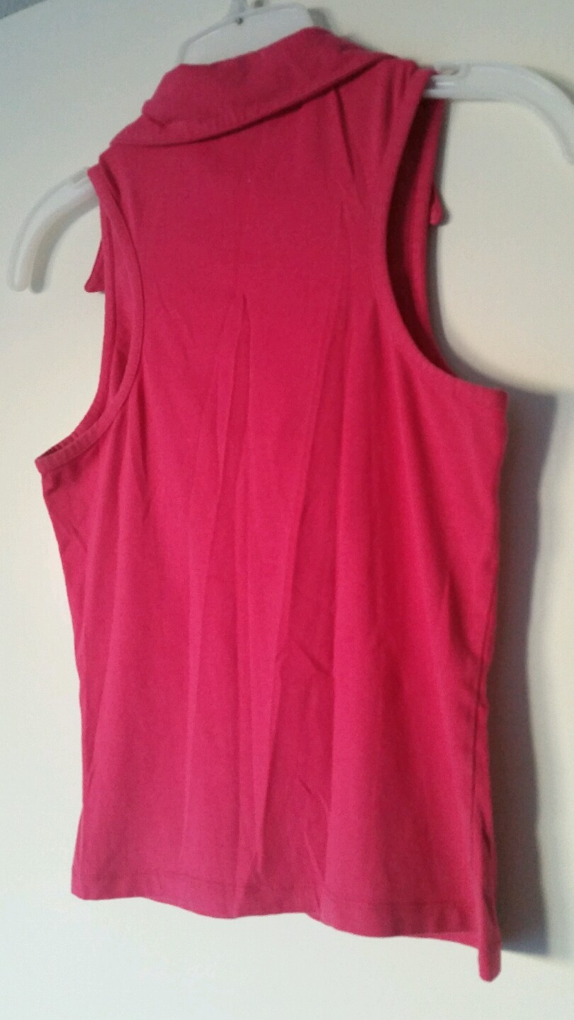 One Step Up Basic Solid Pink Cotton Blend Sleevel… - image 11