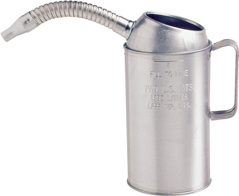 LubriMatic 75-441 Galvanized Metal Measure - 1 Quart, Silver