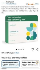 EverlyWell Food Sensitivity Comprehensive Self Test Kit - White 204 Count