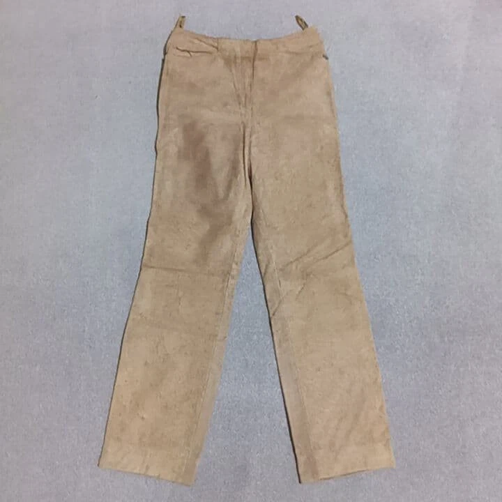 Pantalones largos de tweed beige auténticos vintage de Chanel pantalones... - Imagen 2 de 4